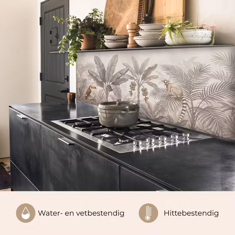 Keuken achterwand - Natuur - Jungle - Ringstaartmaki - Bruin — 5