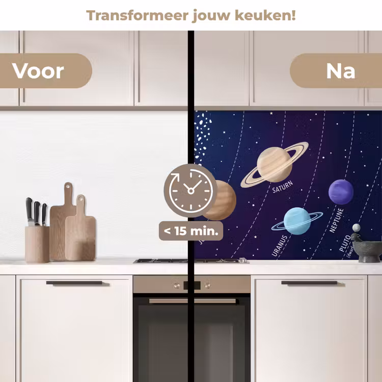 Keuken achterwand - Planetenstelsel - Ruimte - Illustratie — 3