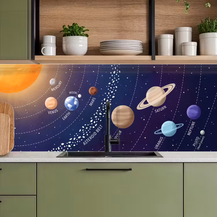 Keuken achterwand - Planetenstelsel - Ruimte - Illustratie — 8