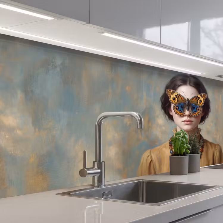 Keuken achterwand - Portret - Vlinder - Kleurrijk — 2