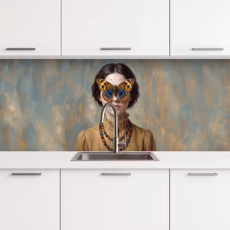 Keuken achterwand - Portret - Vlinder - Kleurrijk — 4