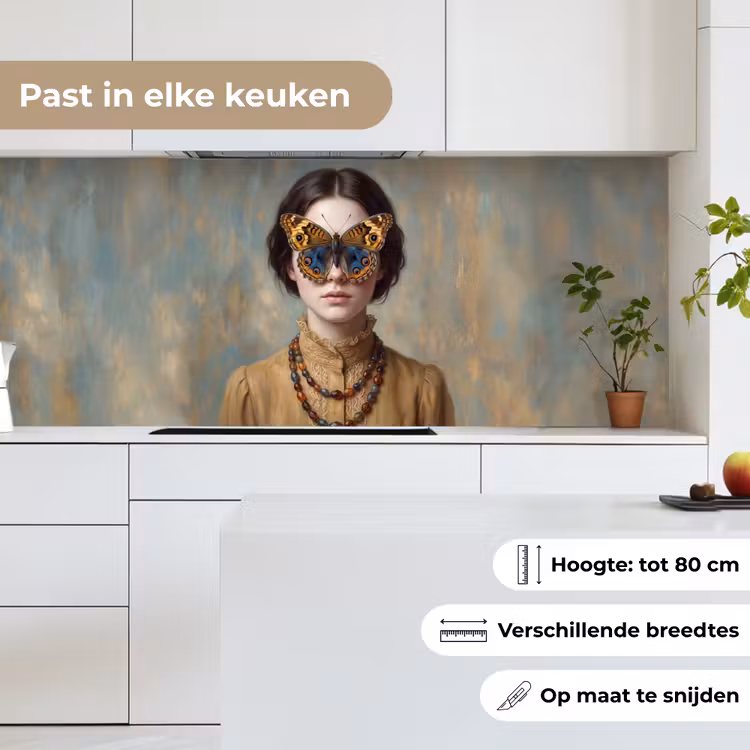 Keuken achterwand - Portret - Vlinder - Kleurrijk — 7