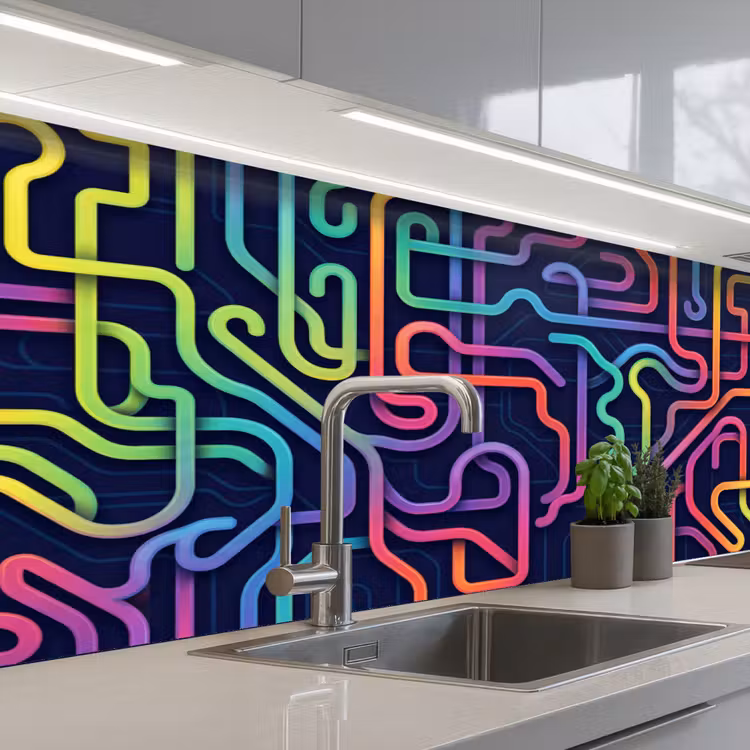 Keuken achterwand - Retro - Abstract - Neon — 2