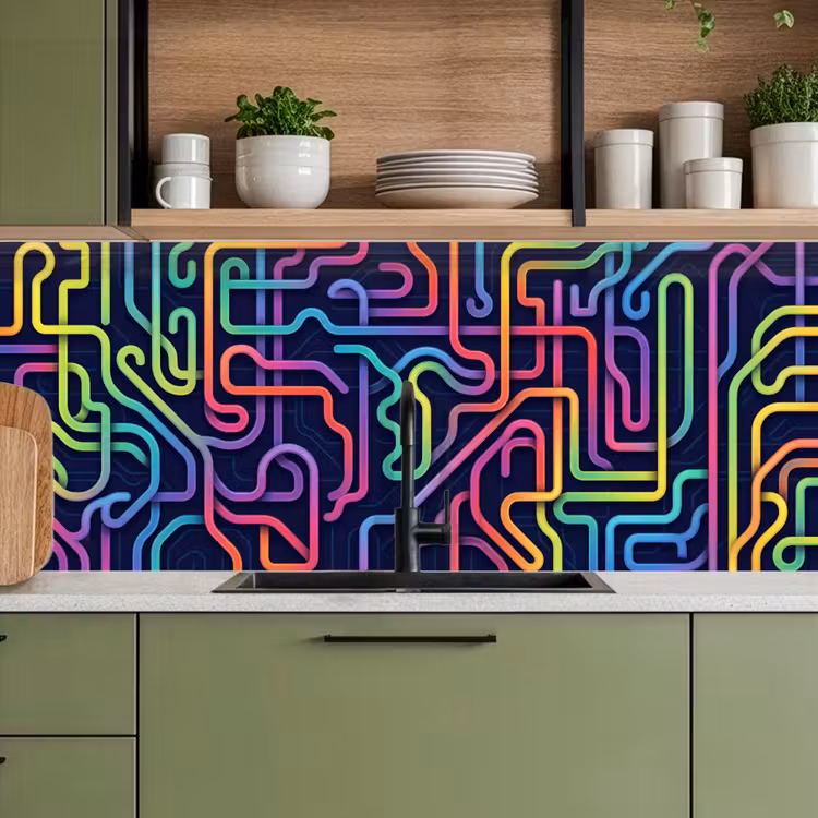 Keuken achterwand - Retro - Abstract - Neon — 8