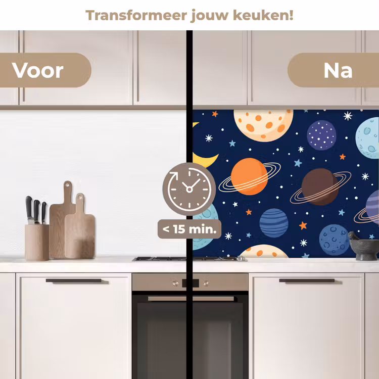 Keuken achterwand - Ruimte - Planeten - Kleurrijk — 3