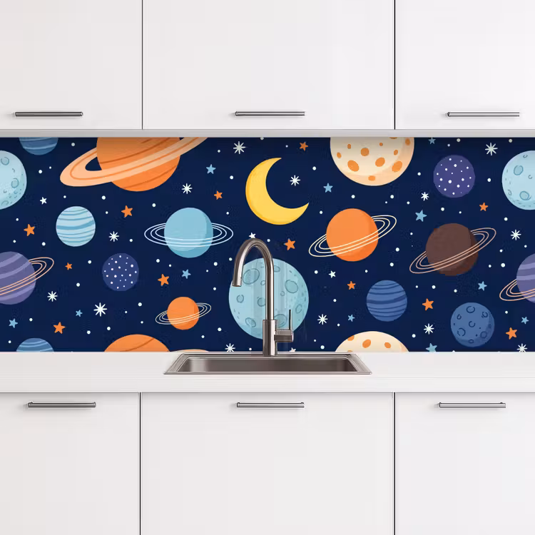 Keuken achterwand - Ruimte - Planeten - Kleurrijk — 4