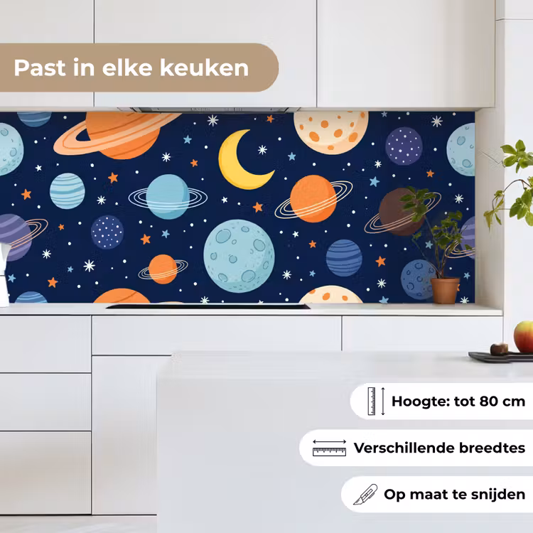 Keuken achterwand - Ruimte - Planeten - Kleurrijk — 7