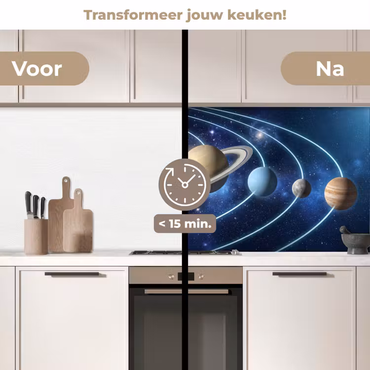Keuken achterwand - Ruimte - Zonnestelsel - Blauw — 3