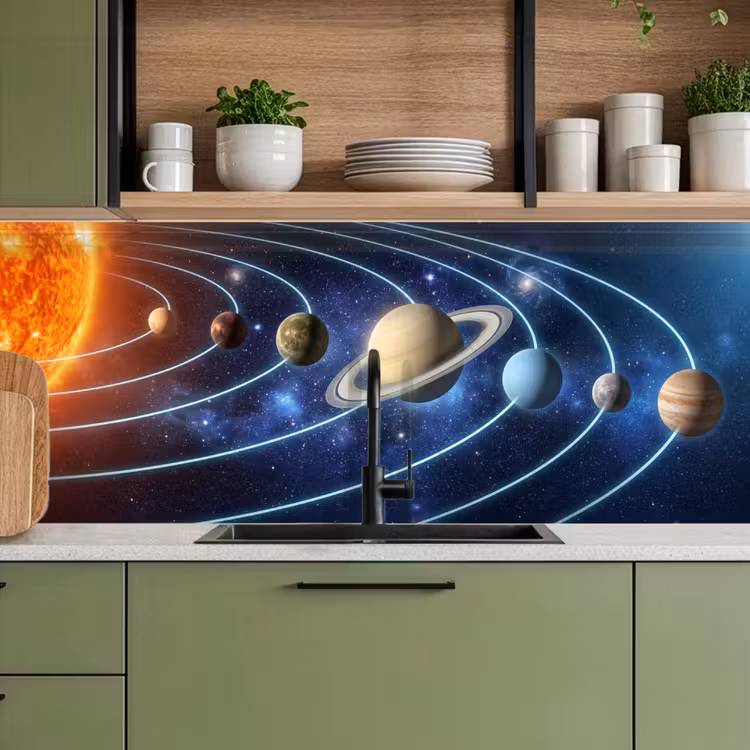 Keuken achterwand - Ruimte - Zonnestelsel - Blauw — 8