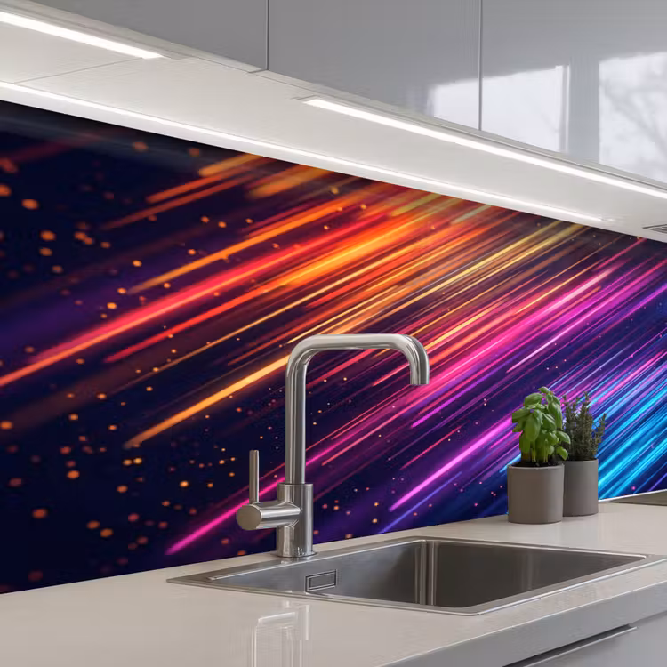 Keuken achterwand - Snelheid - Kosmos - Kleurrijk — 2