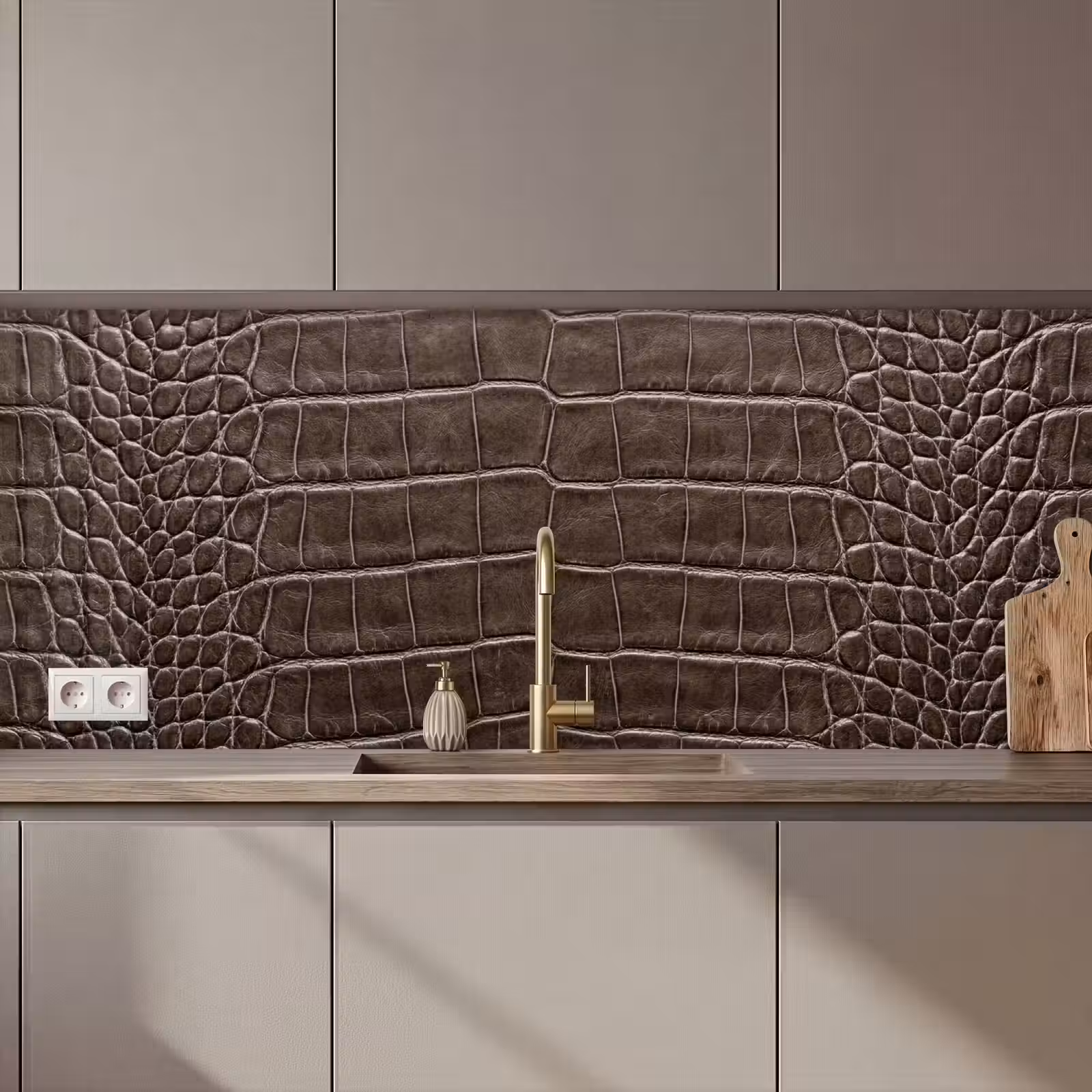 Keuken achterwand - Leer - Krokodil - Mat — 1