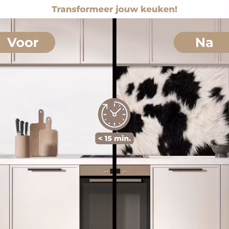 Keuken achterwand - Bont - Textuur - Zwart - Wit — 3