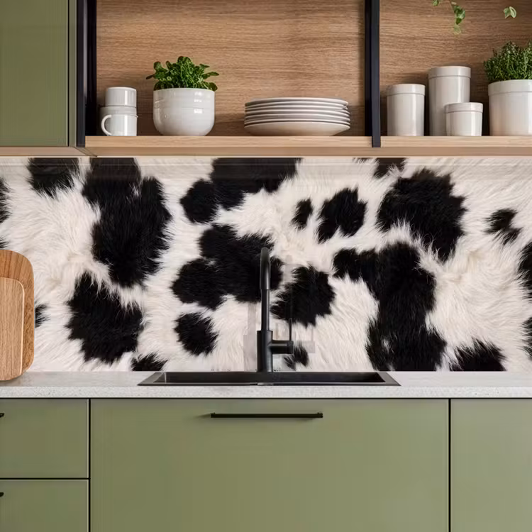 Keuken achterwand - Bont - Textuur - Zwart - Wit — 8