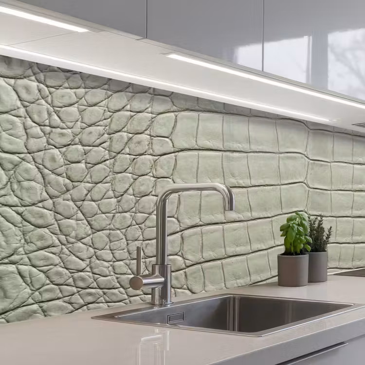 Keuken achterwand - Krokodillenleer - Schubben - Groen — 2