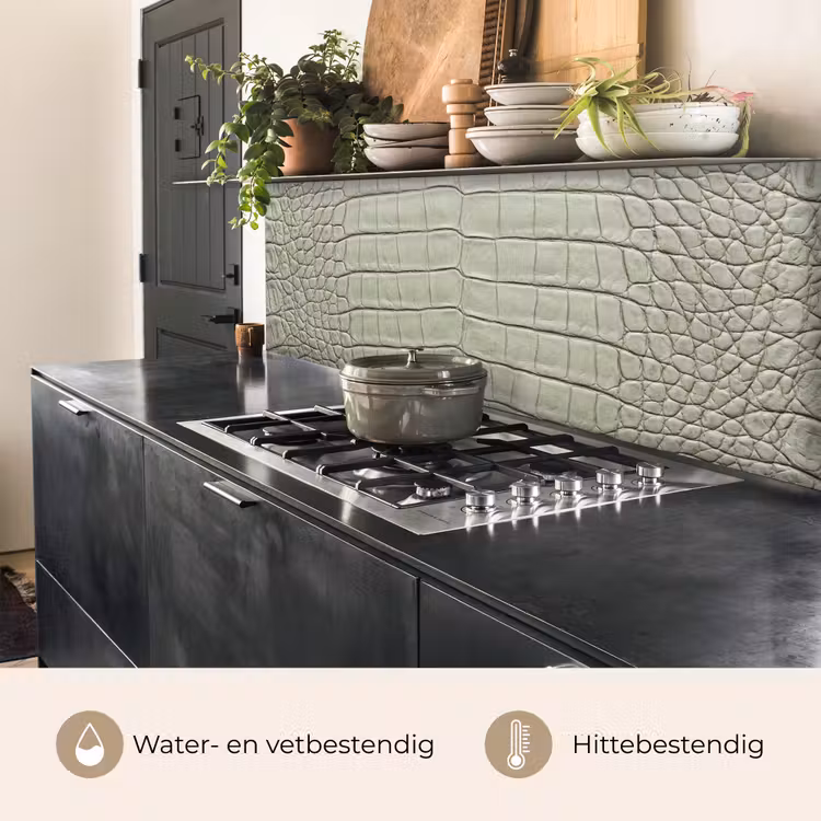 Keuken achterwand - Krokodillenleer - Schubben - Groen — 5