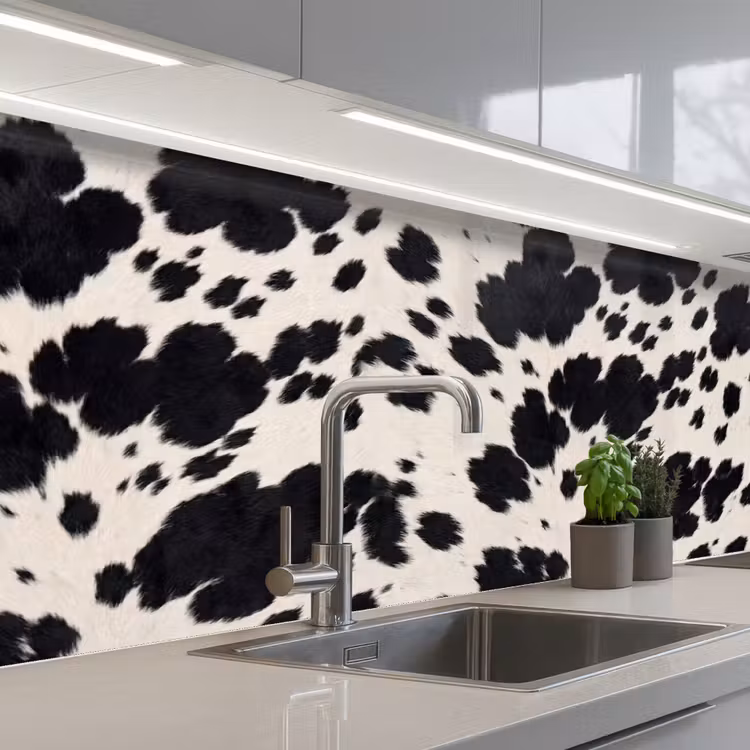 Keuken achterwand - Patroon - Vacht - Zwart - Wit — 2