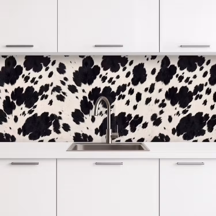 Keuken achterwand - Patroon - Vacht - Zwart - Wit — 4