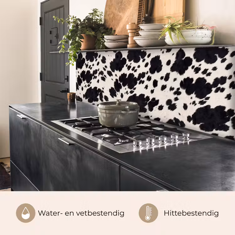 Keuken achterwand - Patroon - Vacht - Zwart - Wit — 5