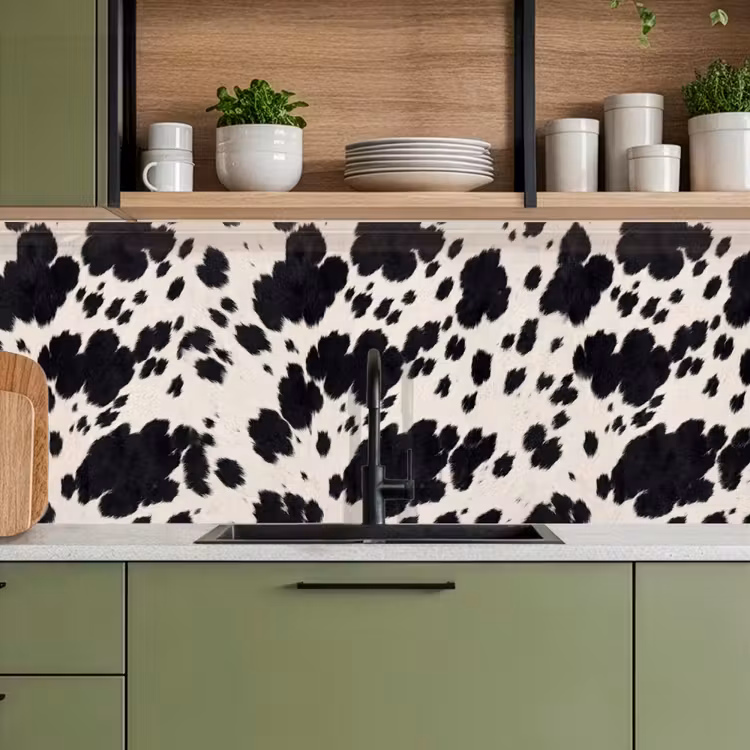 Keuken achterwand - Patroon - Vacht - Zwart - Wit — 8