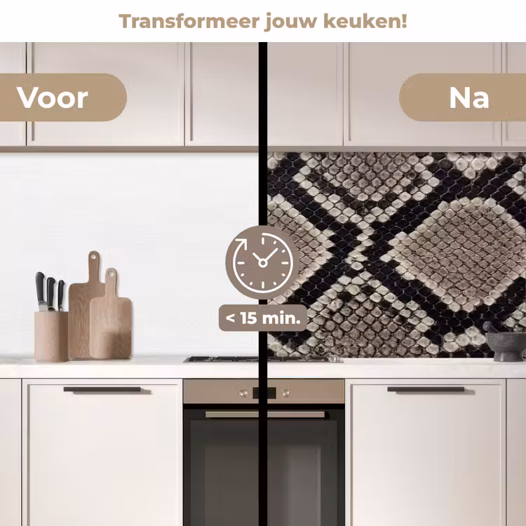Keuken achterwand - Slangenleer - Patroon - Beige — 3