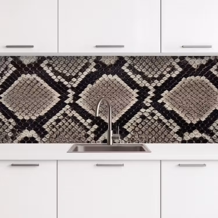 Keuken achterwand - Slangenleer - Patroon - Beige — 4