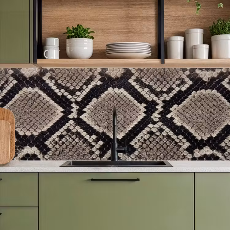 Keuken achterwand - Slangenleer - Patroon - Beige — 8