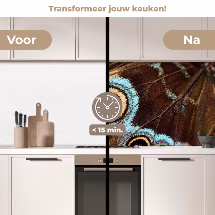 Keuken achterwand - Vleugels - Vlinder - Blauw — 3