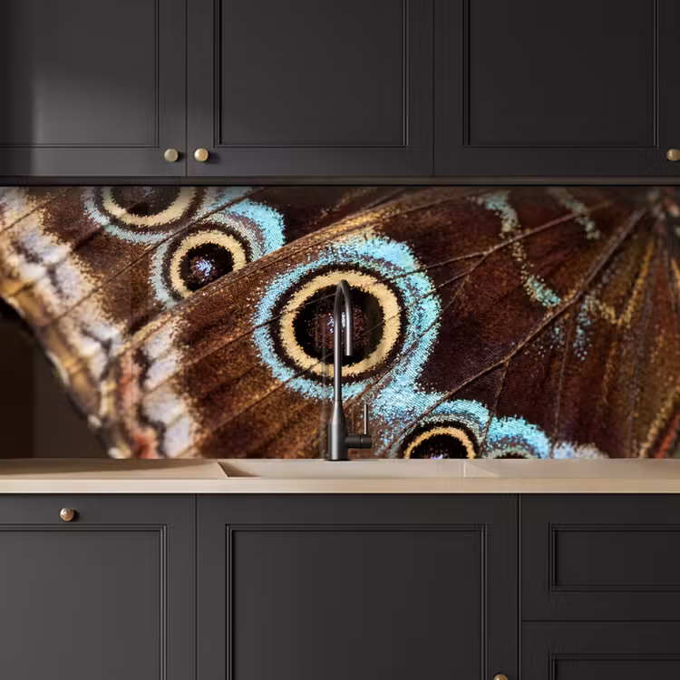 Keuken achterwand - Vleugels - Vlinder - Blauw — 6