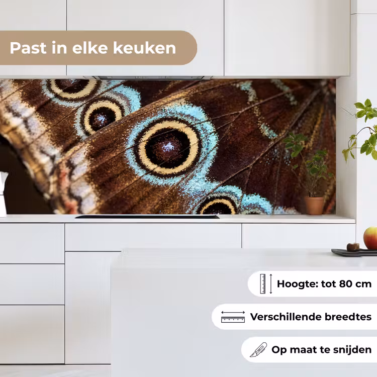 Keuken achterwand - Vleugels - Vlinder - Blauw — 7
