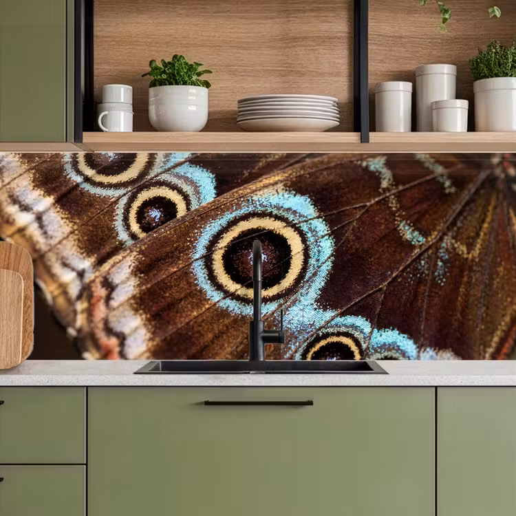 Keuken achterwand - Vleugels - Vlinder - Blauw — 8