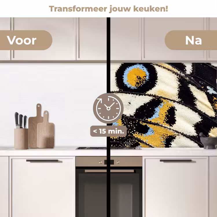 Keuken achterwand - Vlinder - Vleugel - Geel — 3