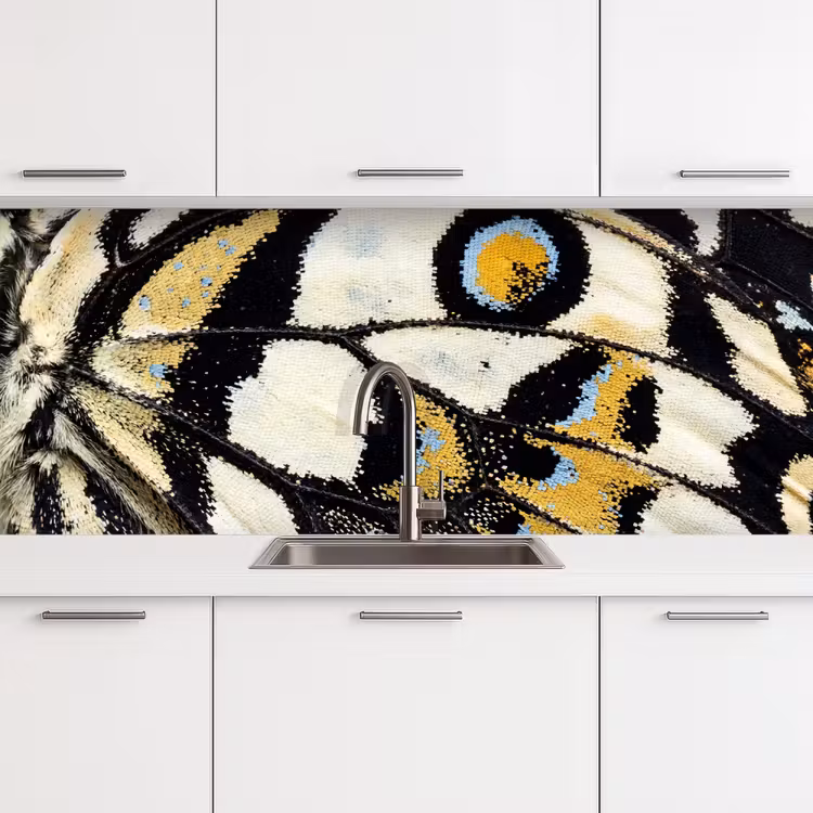 Keuken achterwand - Vlinder - Vleugel - Geel — 4