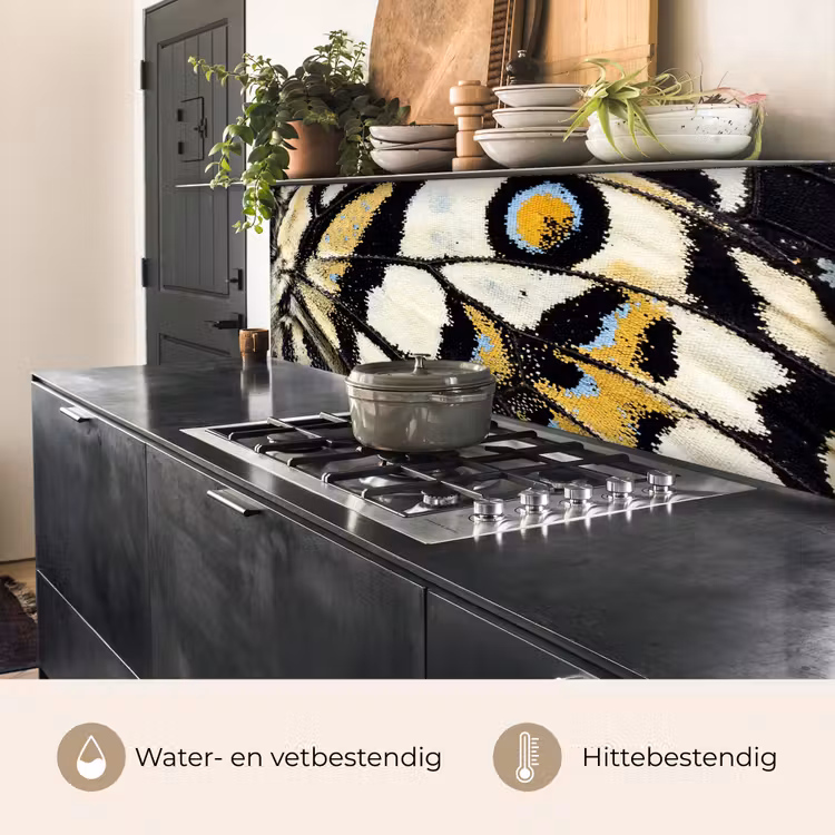 Keuken achterwand - Vlinder - Vleugel - Geel — 5