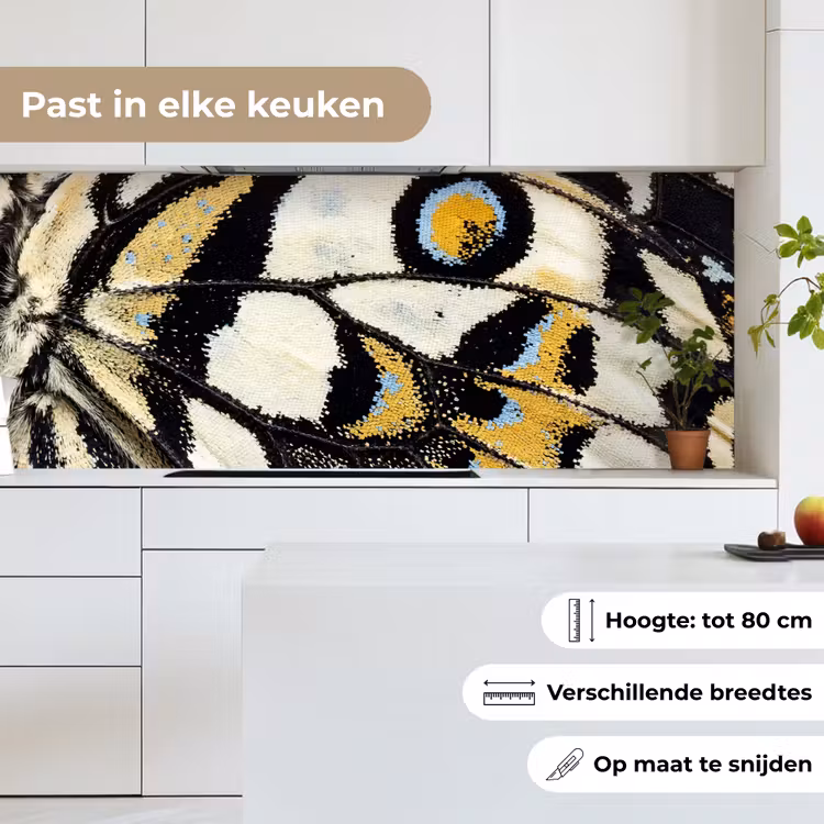 Keuken achterwand - Vlinder - Vleugel - Geel — 7