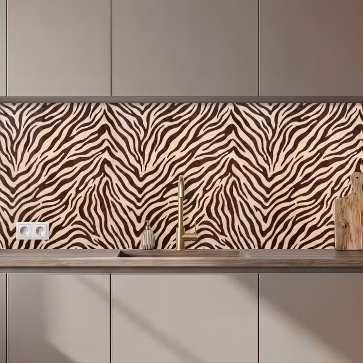 Keuken achterwand - Zebra - Strepen - Bruin — 1