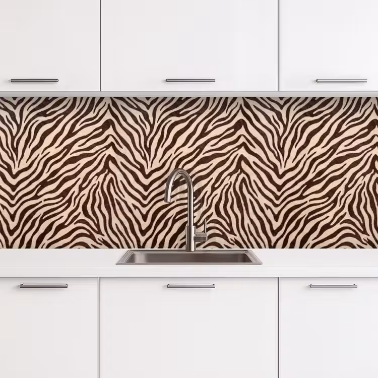Keuken achterwand - Zebra - Strepen - Bruin — 4