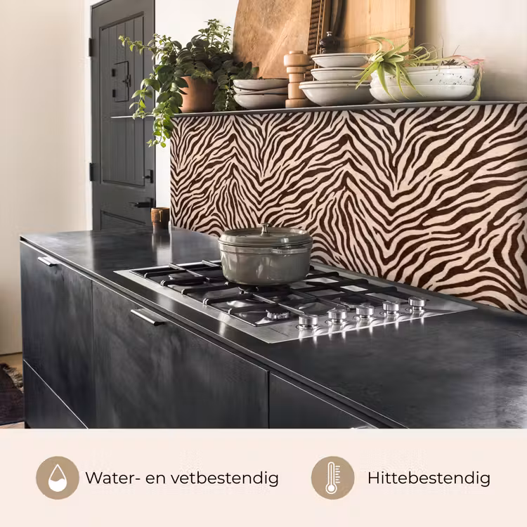 Keuken achterwand - Zebra - Strepen - Bruin — 5
