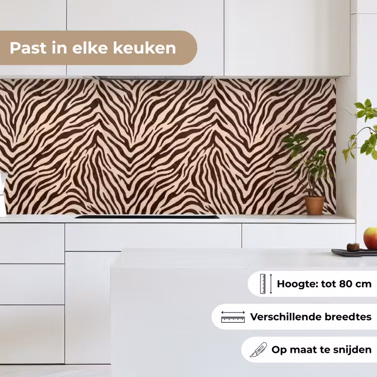 Keuken achterwand - Zebra - Strepen - Bruin — 7