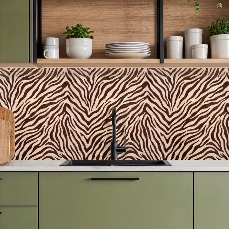 Keuken achterwand - Zebra - Strepen - Bruin — 8