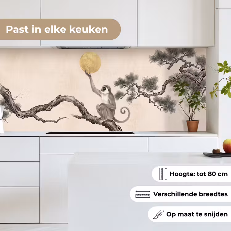 Keuken achterwand - Aap - Maan - Goud — 7