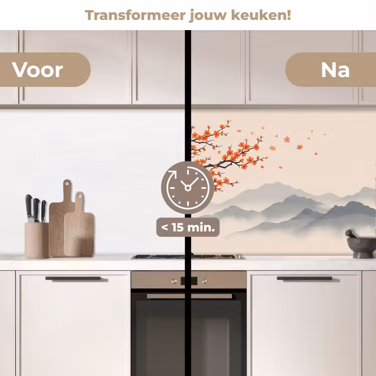 Keuken achterwand - Aziatisch - Bloesem - Rood — 3