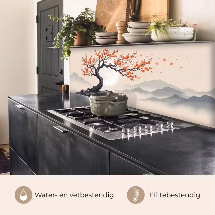 Keuken achterwand - Aziatisch - Bloesem - Rood — 5