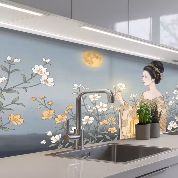 Keuken achterwand - Aziatisch - Vrouw - Kimono — 2