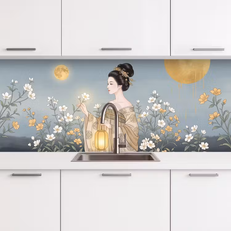 Keuken achterwand - Aziatisch - Vrouw - Kimono — 4