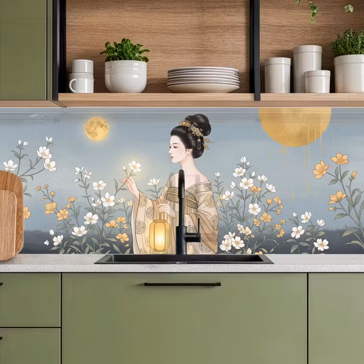 Keuken achterwand - Aziatisch - Vrouw - Kimono — 8