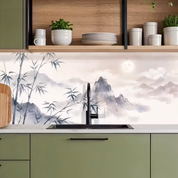 Keuken achterwand - Bamboe - Azië - Grijs — 8