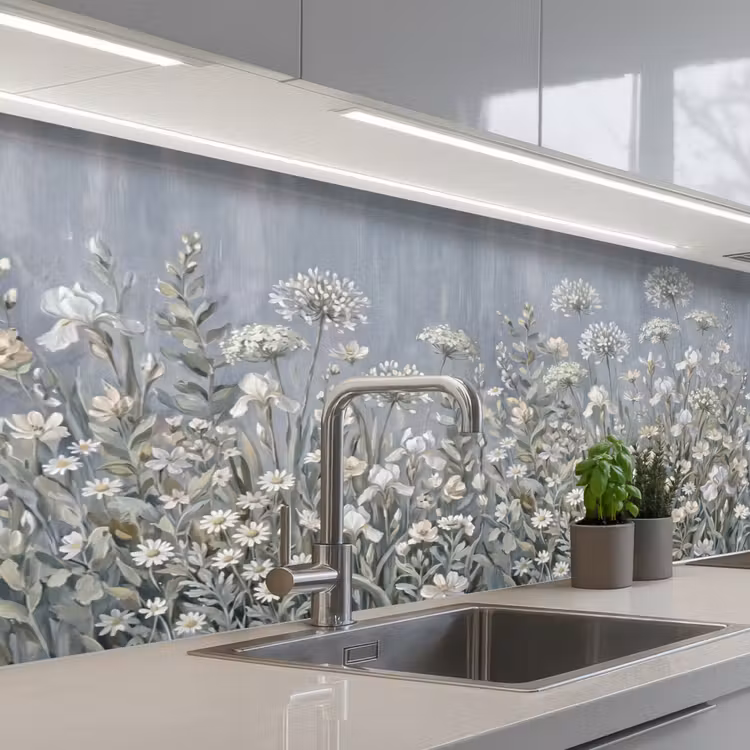 Keuken achterwand - Bloemen - Botanisch - Blauw — 2