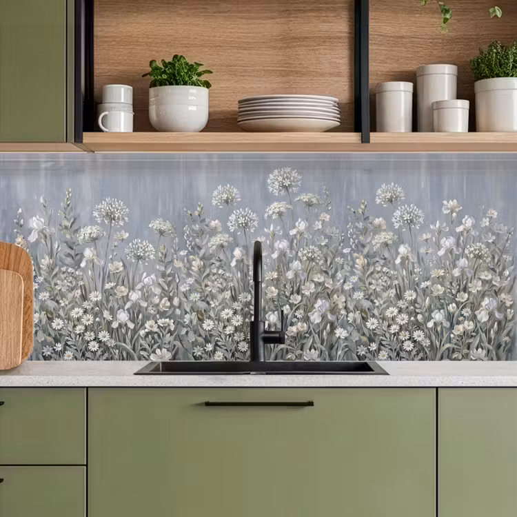 Keuken achterwand - Bloemen - Botanisch - Blauw — 8