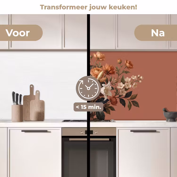 Keuken achterwand - Boeket - Retro - Kleurrijk — 3