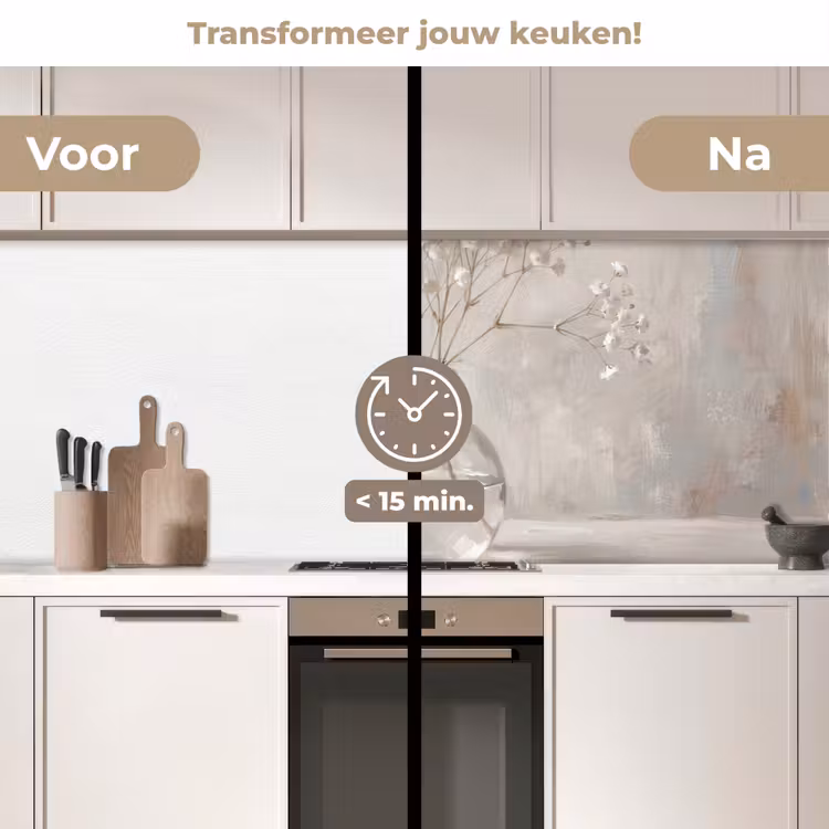 Keuken achterwand - Gipskruid - Vaas - Wit — 3